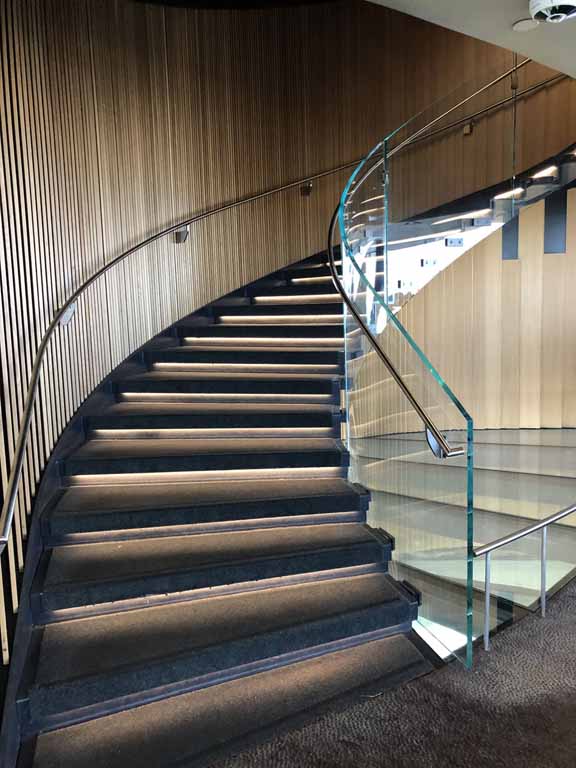 Curved Steel Spiral Staircase at the Space Needle in Seattle 